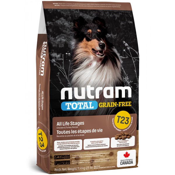 Nutram T23 Total GrainFree Turkey Chicken Duck Dog 11,4kg