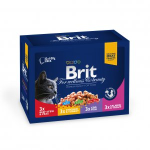 Brit Premium Cat Pouches Family Plate 12x100g