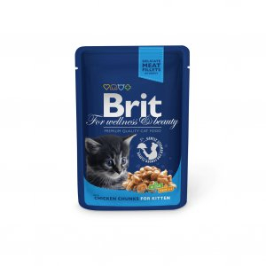 Brit Premium Cat Pouches Chicken Chunks for Kitten 100g