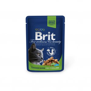 Brit Premium Cat Pouches Chicken Slices for Sterilised 100g