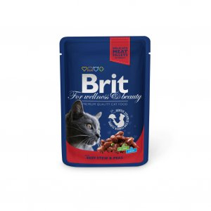Brit Premium Cat Pouches with Beef Stew&Peas 100g